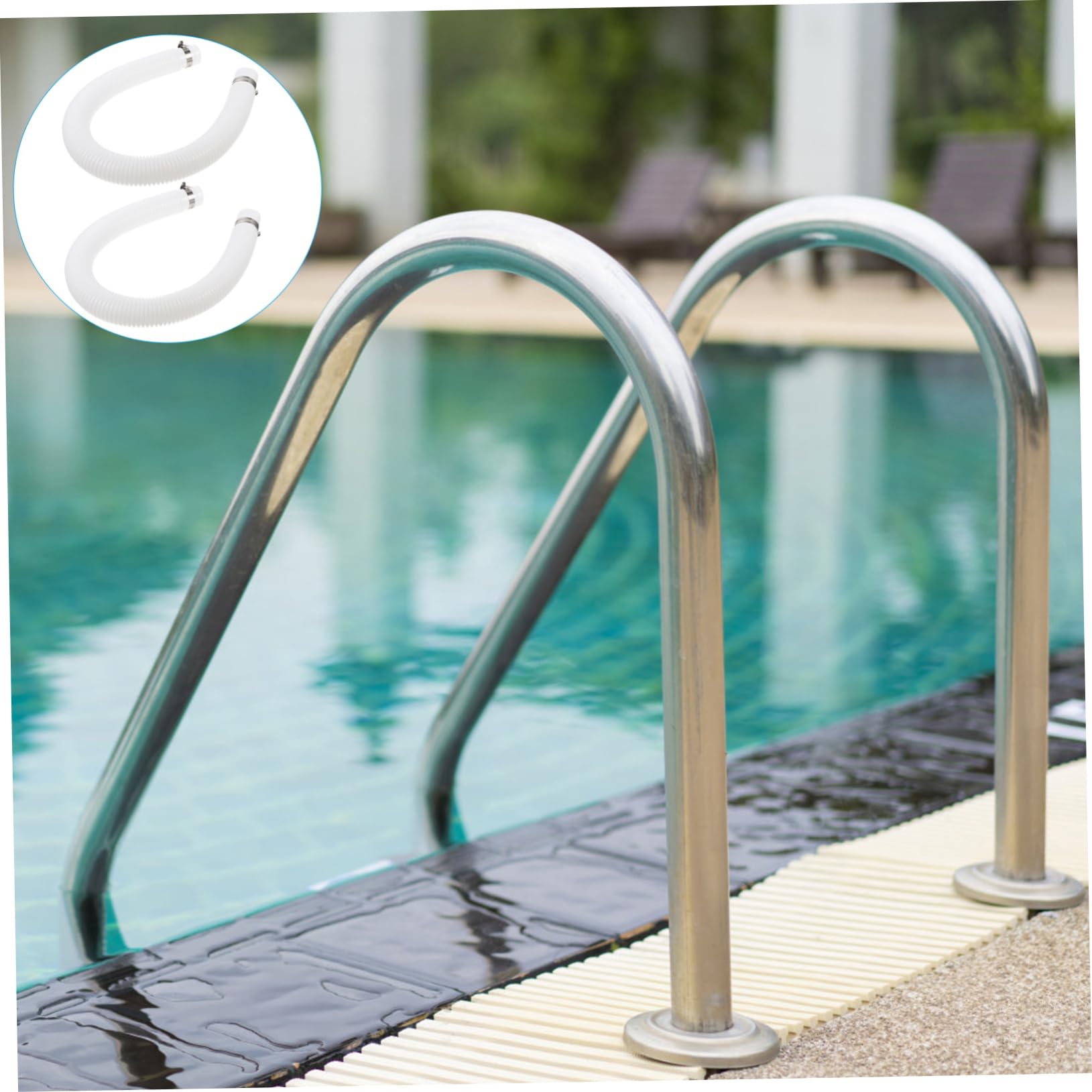 BESPORTBLE Manguera De Piscina Inflable De Repuesto Para Bomba, Compatible Piscina 300-1000 Galones, Doble Tubo Cuatro Conectores Para Mantenimiento y Filtrado