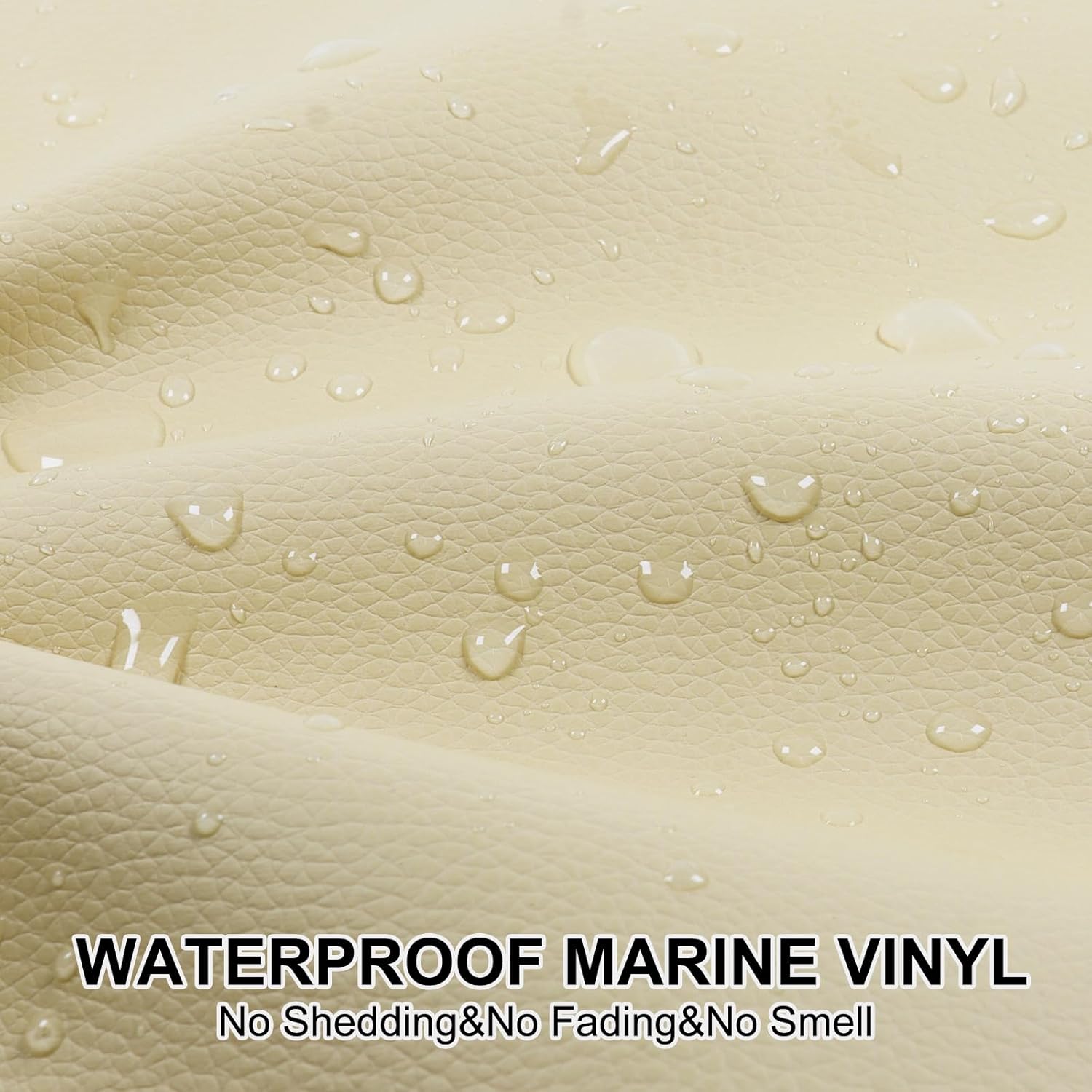 Faux Leather Fabric by The Yard, Upholstery Projects & Auto Interior Reupholstered, Water Proof Durable 55' ' Width (2Yard, Beige)