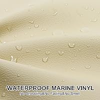 Vista 9 de Waterproof Synthetic Leather Upholstery Fabrics, Soft Anti-UV Material,Hypoallergenic Easy to Clean Non-Peeling (3Yard, Black)