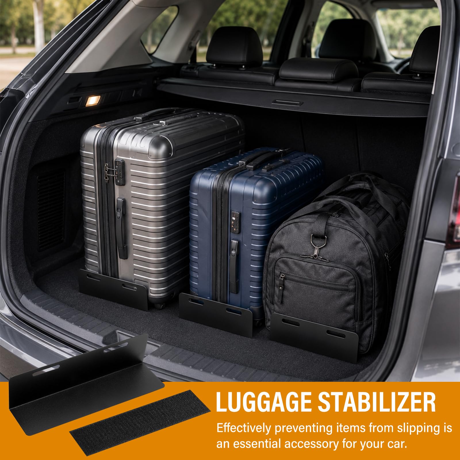 4 Pièces Fixation pour Coffre de Voiture en Acier Inoxydable | Coffre à Scratch,Bloque Bagage Antidérapant pour Tapis de Laine,Rangement Coffre de Voiture pour Berline, SUV,Camping Car