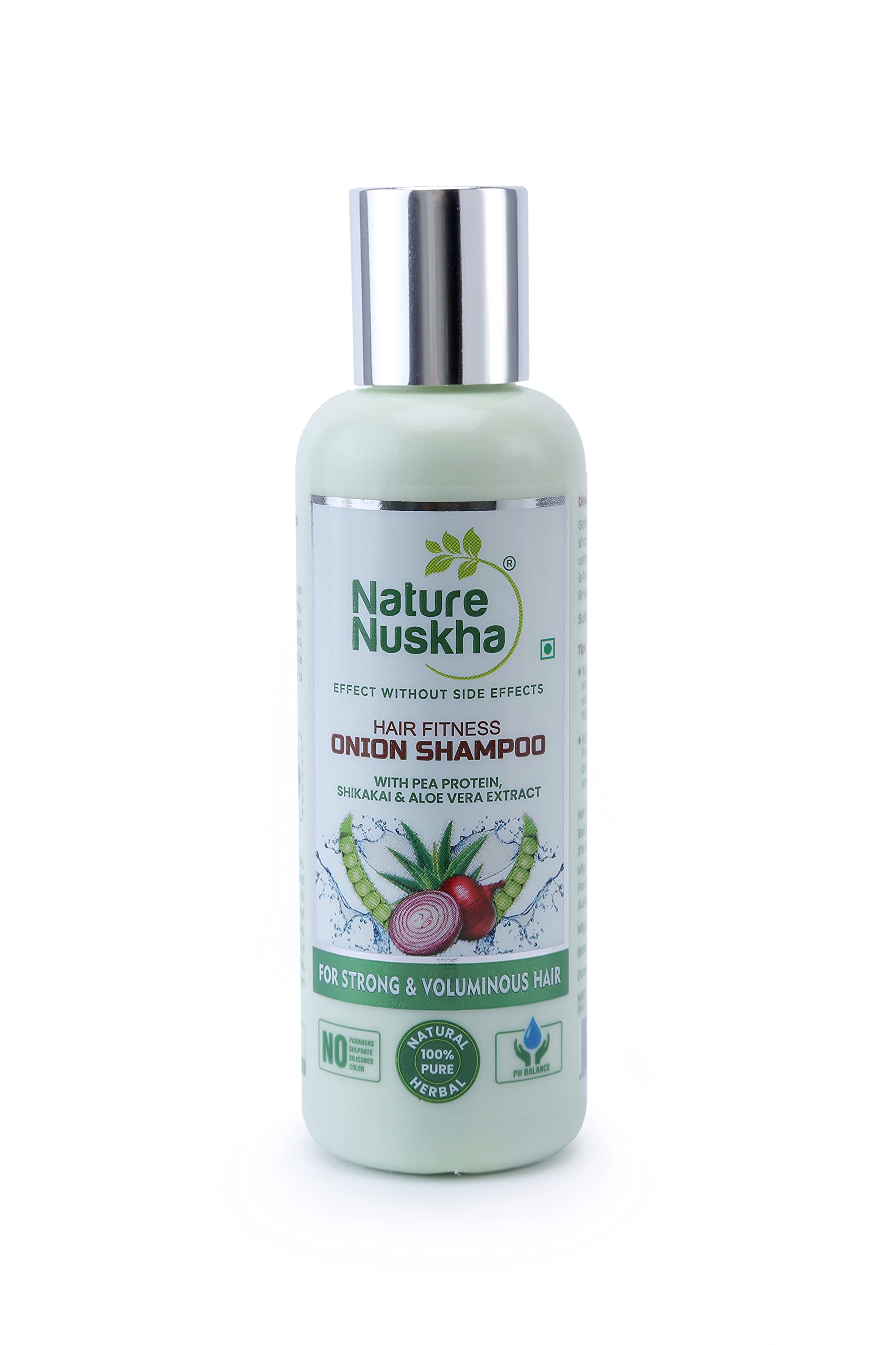 Nature Nuskha Hair Fitness Onion Shampoo for Hair Growth | with pea protein| shikakai and Aloe Vera | strong and voluminous hair for men and Women (100)