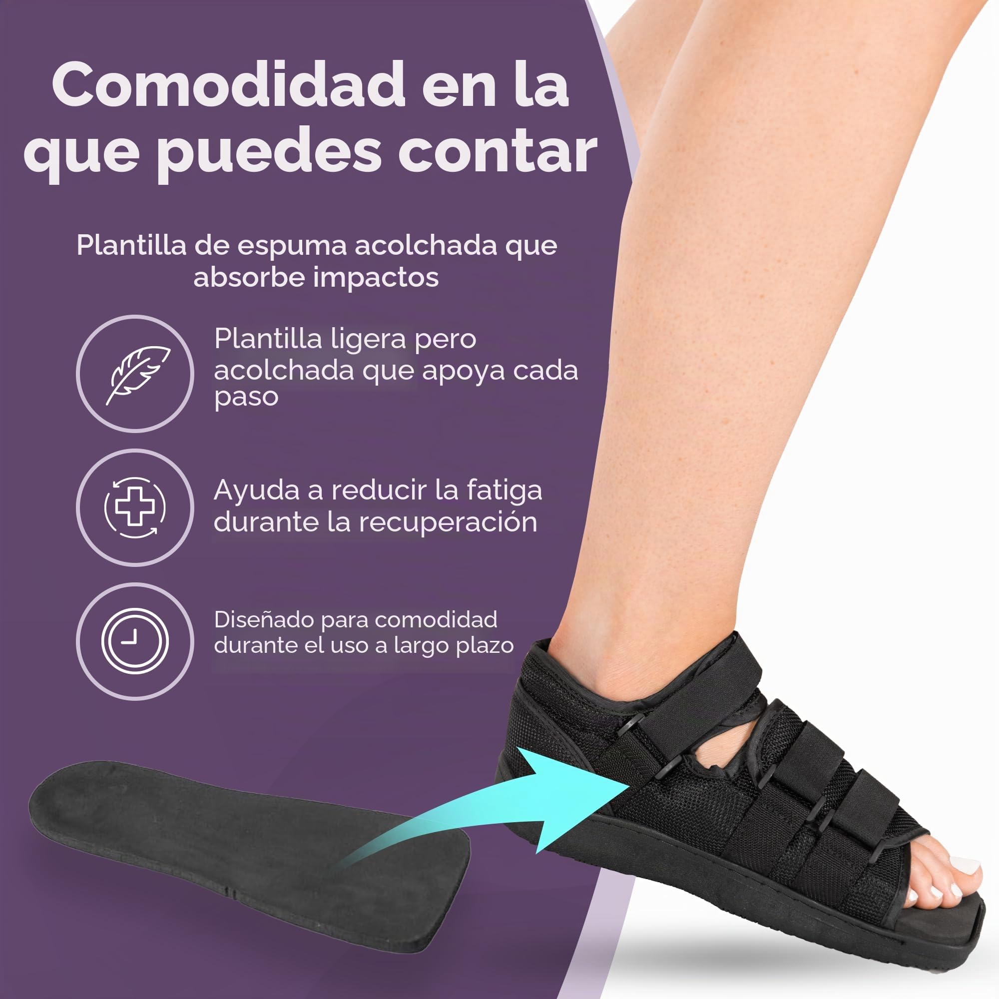 BraceAbility Zapato postoperatorio para pie o dedo roto | Bota médica/quirúrgica para escayola, abrazadera para fracturas por estrés y sandalia ortopédica con suela dura (XL - Hombre)