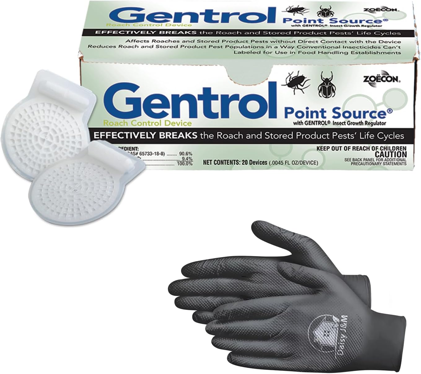 Zoecon - Gentrol Point Source Roach Control Device + Disposable Gloves