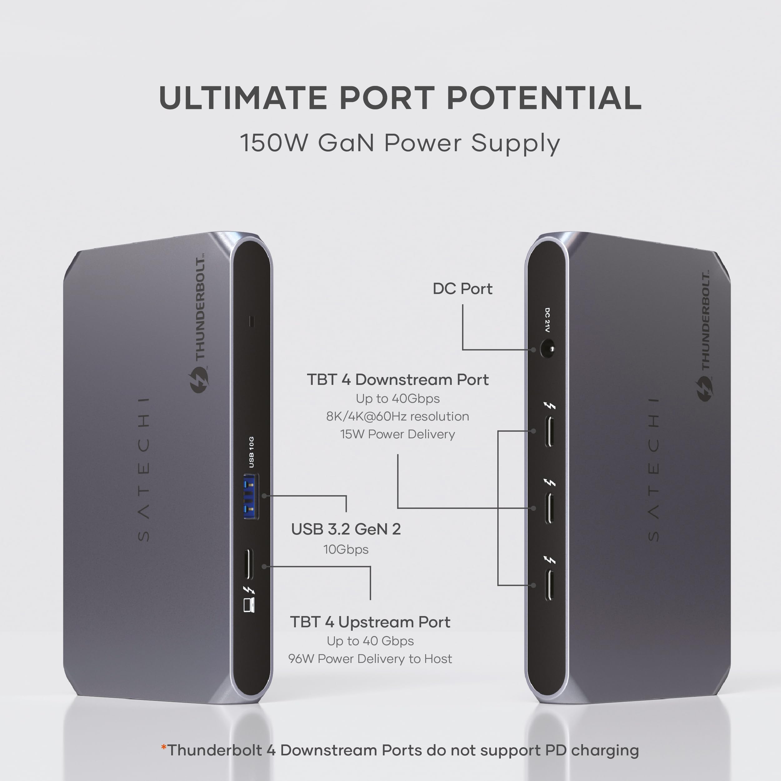 Amazon.co.jp: Satechi Thunderbolt 4 Dock Slim Hub Pro USB C 100W