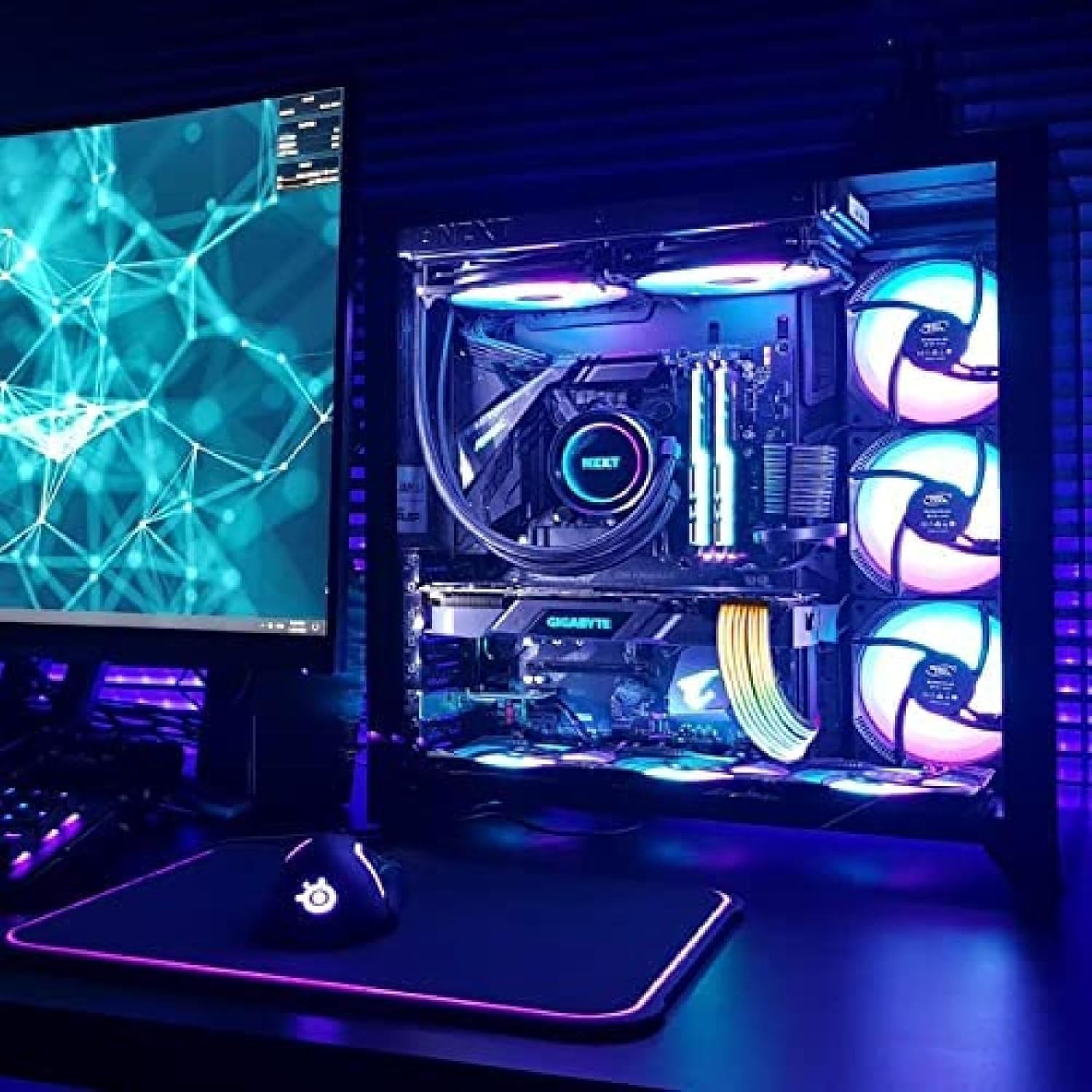 Prolunga del Cavo RGB Prolunga del Cavo Ad Alta Potenza con Componenti per modalità Colore per Il Software RGB da Tutte Le Principali Schede Madri Gestione dei Cavi, C/Graphics Card Three 8p