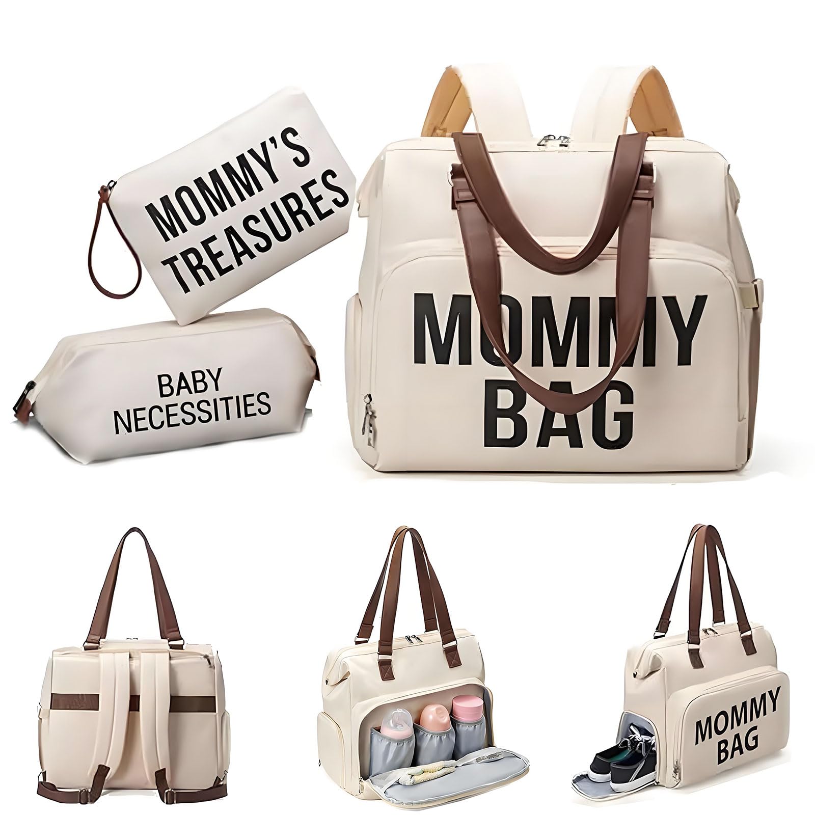 Baby Diaper Bag Backpack Large Capacity Backpack & Tote with 14 Pockets, Waterproof Diaper Bag Tote for Travel Newborn Mother/Father, Nappy Hospital Bag