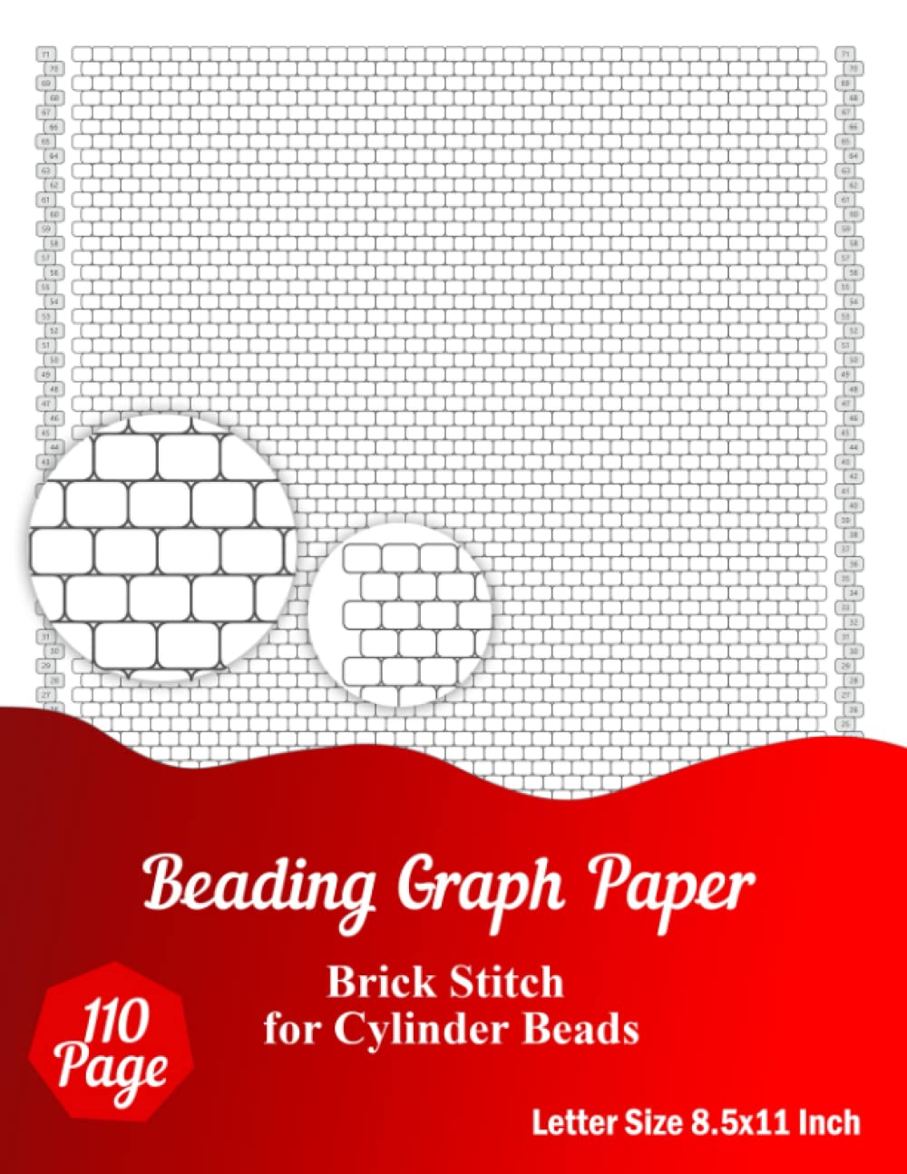Beading Graph Paper: Brick Stitch Graph Paper for Cylinder Beads Pattern to create your own beadwork designs