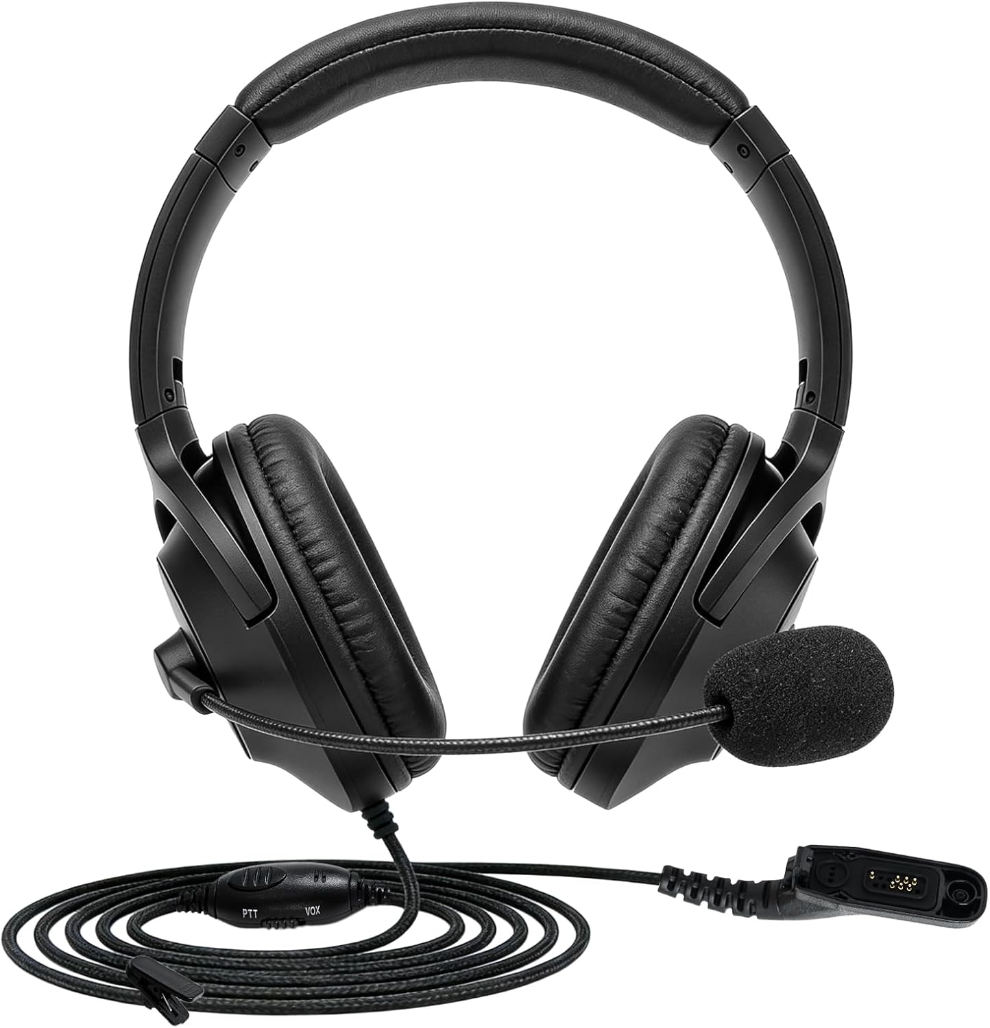 WODASEN Over Ear Noise Canceling Overhead Headset with Boom Mic PTT for APX900 APX1000 APX4000 APX6000 APX7000 APX8000 XPR 6550 XPR6550e XPR7350e XPR7550e XPR7580e Walkie Talkie