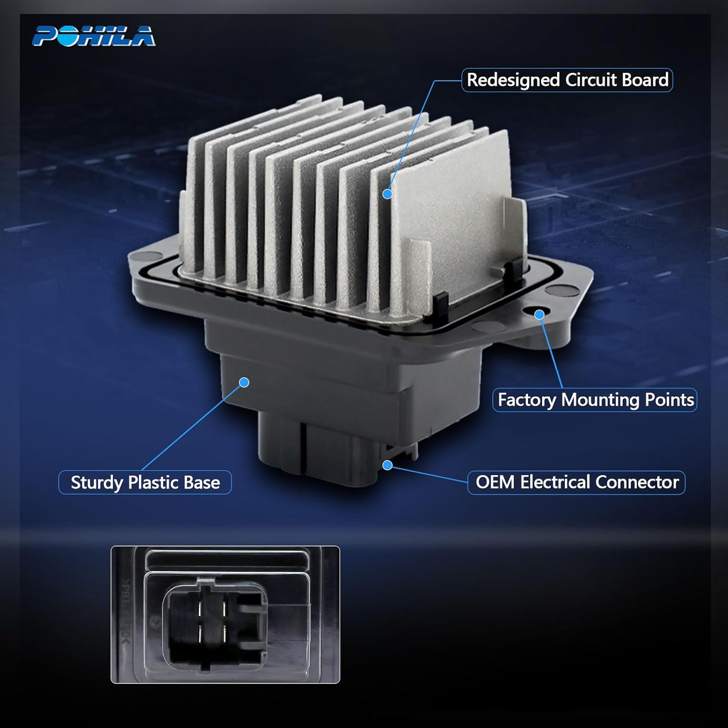 POHIAL HVAC Blower Motor Resistor Compatible with Honda CR-V 2012-2016, Civic 2012-2015, Accord 2013-2017, Acura RDX 2013-2018, ILX 2020 L4 2.4L, ILX 2013-2019, Replace# 79330TR0A01