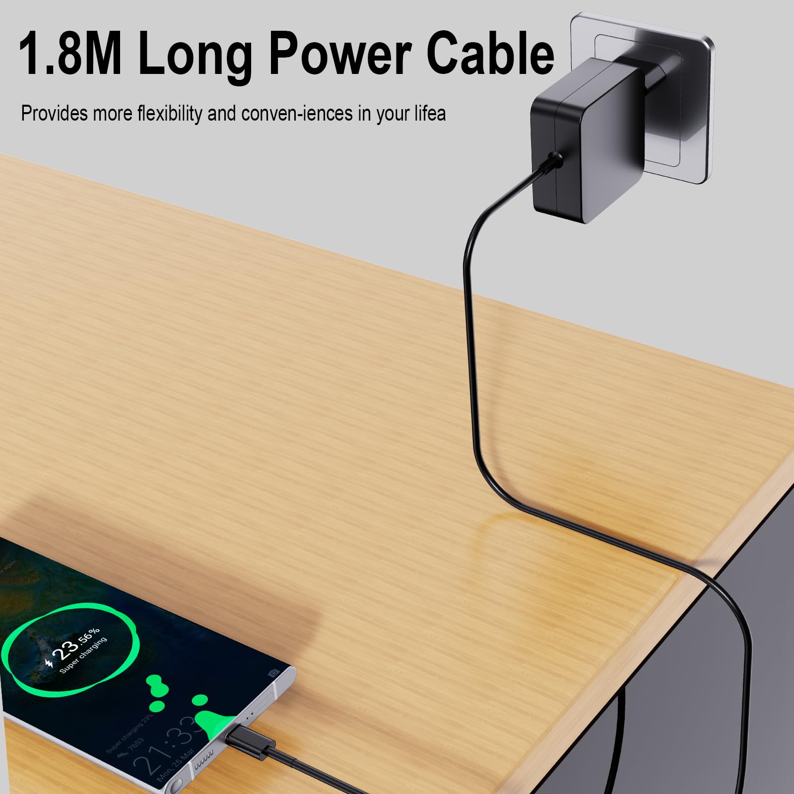 Caricatore USB C 65 W per Nintendo Switch 2, ROG Ally, Steam Deck, tablet, computer portatili, Samsung Galaxy, Pixel, caricatore da muro rapido PD 65 W