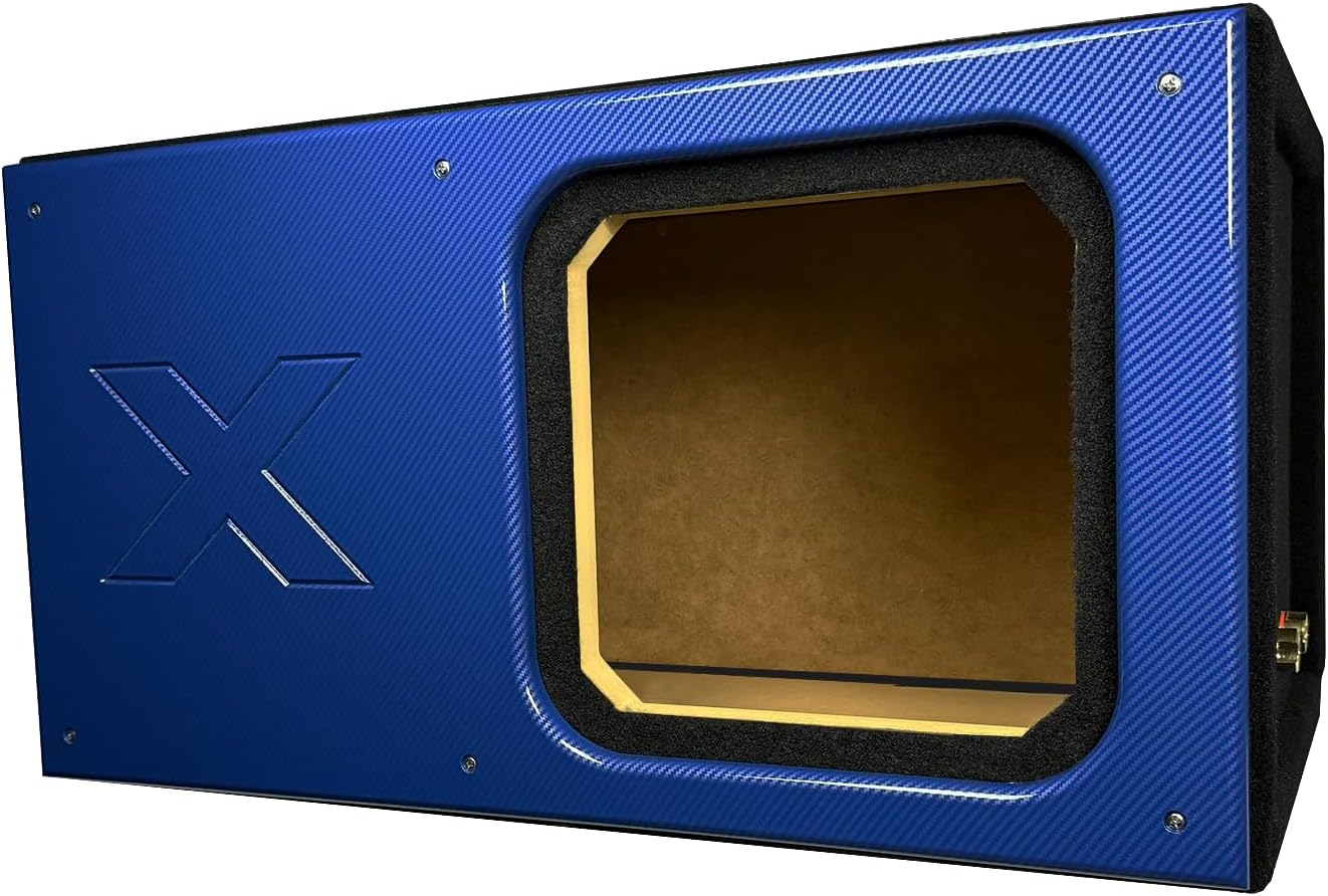 Atrend Made in The USA 12" Enclosure for Kicker Solo X with White Carbon Fiber Pattern Faceplate | 1" MDF, 3.0 ft³ Ported, Tuned to 31Hz