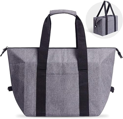 Bolsa enfriadora reutilizable con aislamiento y cremallera superior para comestibles, bolsa térmica de espuma de aluminio gruesa para transporte de