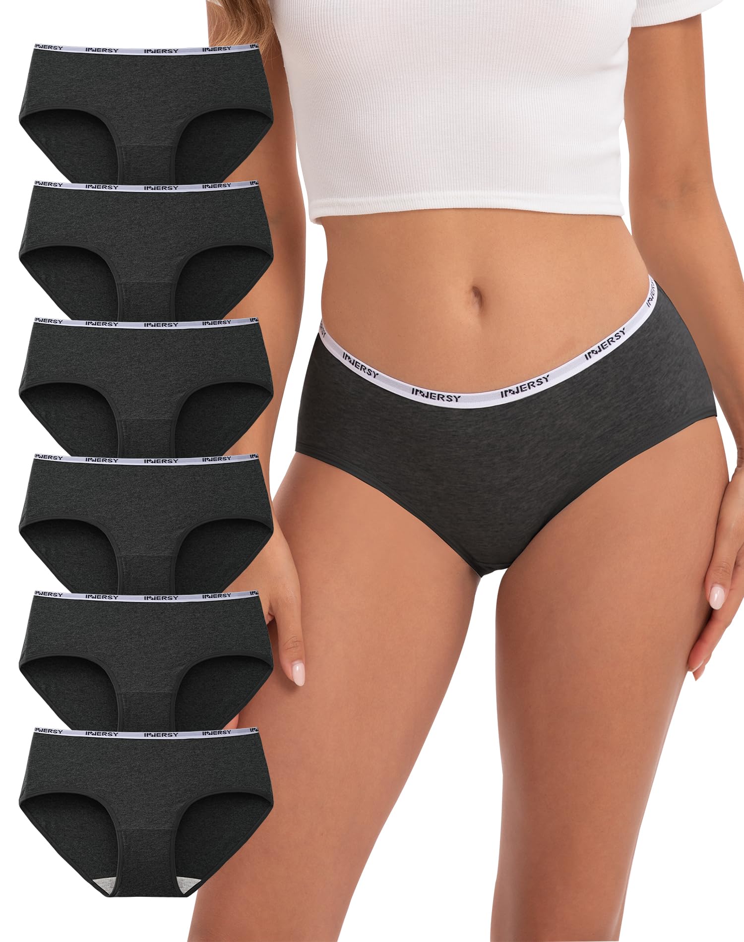 INNERSY Unterhosen Damen Baumwolle Slips Mehrpack Hipster Bequem Unterwäsche 6er Pack