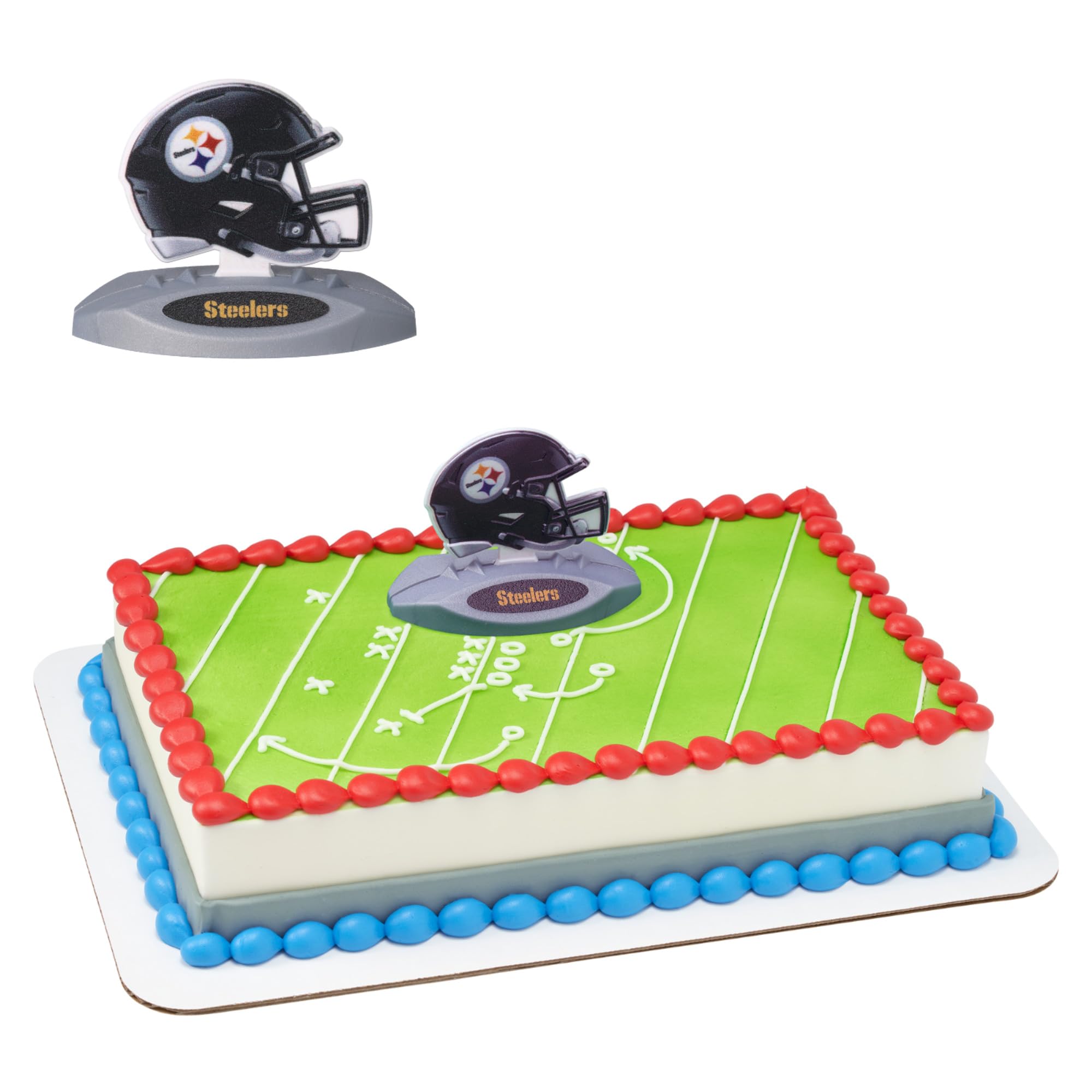 NFL Pittsburgh Steelers Cake Decoration, Football Helmet Cake Topper, Officially Licensed Product Of The NFL, Ready To Use Birthday Cake Decoration