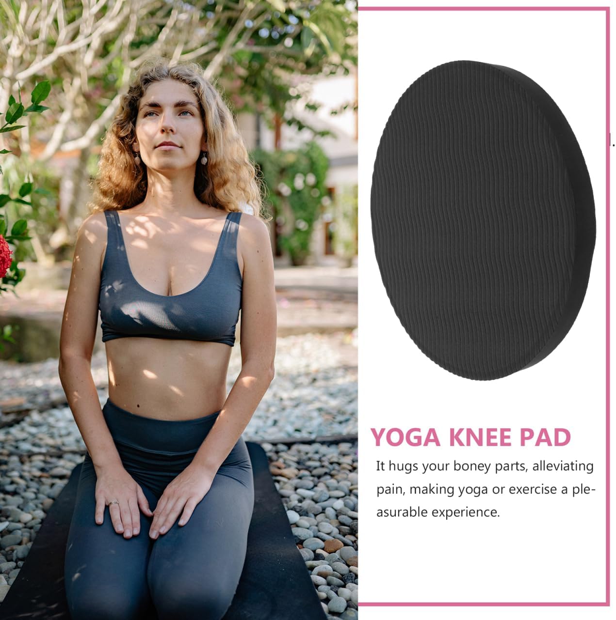 2PCS Thick Eco TPE Yoga Knee Pads, Non-Slip Workout Cushion for Gardening Protection(Black, 17.5x17.5x4cm) - Image 7