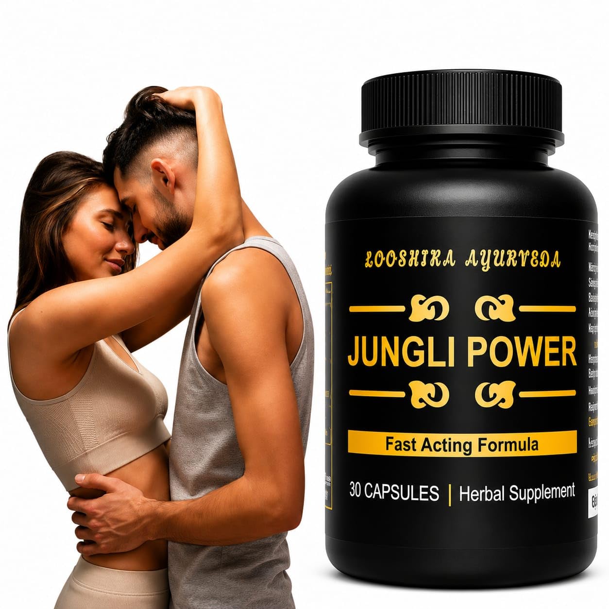 Jungli power Capsules | Men Linnग को लम्बा, मोटा। और हार्ड करने का तेल - Get you Nunuu* Like African for better Strength and Energy (Pack Of 30 Caps)