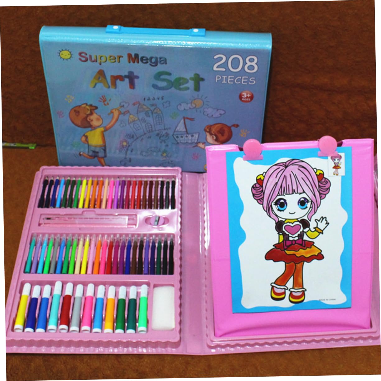 Juego de Bolígrafos de Gel 208 Piezas Rosa para Colorear y Dibujar