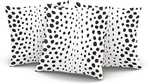 Miniatura 3 de Fanaing Funda de almohada con estampado de guepardo blanco y negro para el hogar, 16 x 16 pulgadas, funda de cojín cuadrada decorativa de un lado