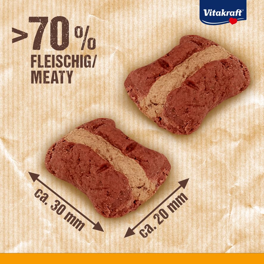 Vitakraft Treaties Bits, Hundeleckerli, Hundesnack weich, gefüllt mit Leberwurst, Hunde Trainingsleckerli, ohne Zusatz von Zucker (1x 120g)