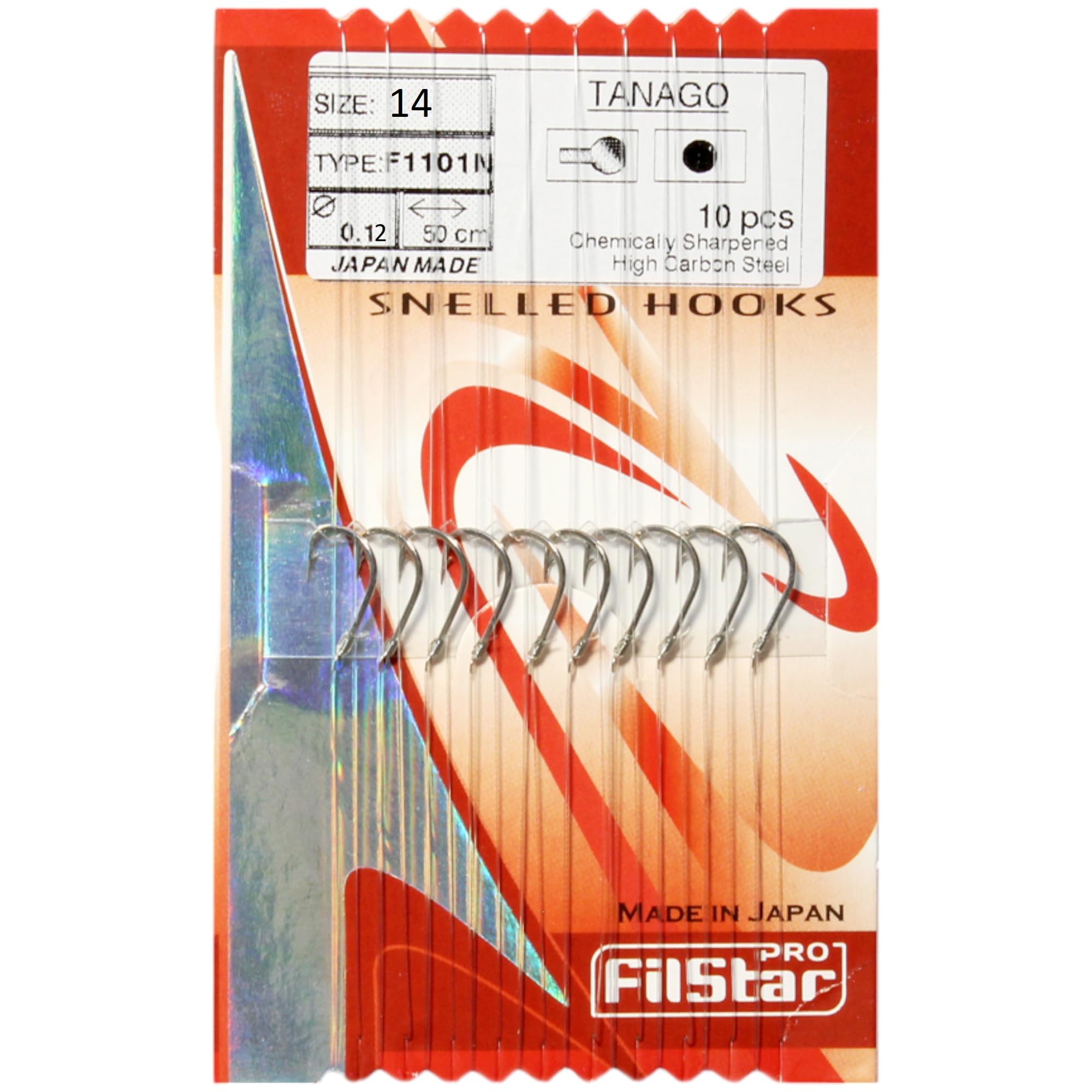 10 Anzuelos de Pesca TANAGO Tamaño 14 - Hilo da Pesca Monofilo Dia 0,12mm - Línea Mono de 50cm - Pesca Carpa - Carpfishing - Aparejos de Pesca - Method Feeder - Pesca Accesorios – Fishing