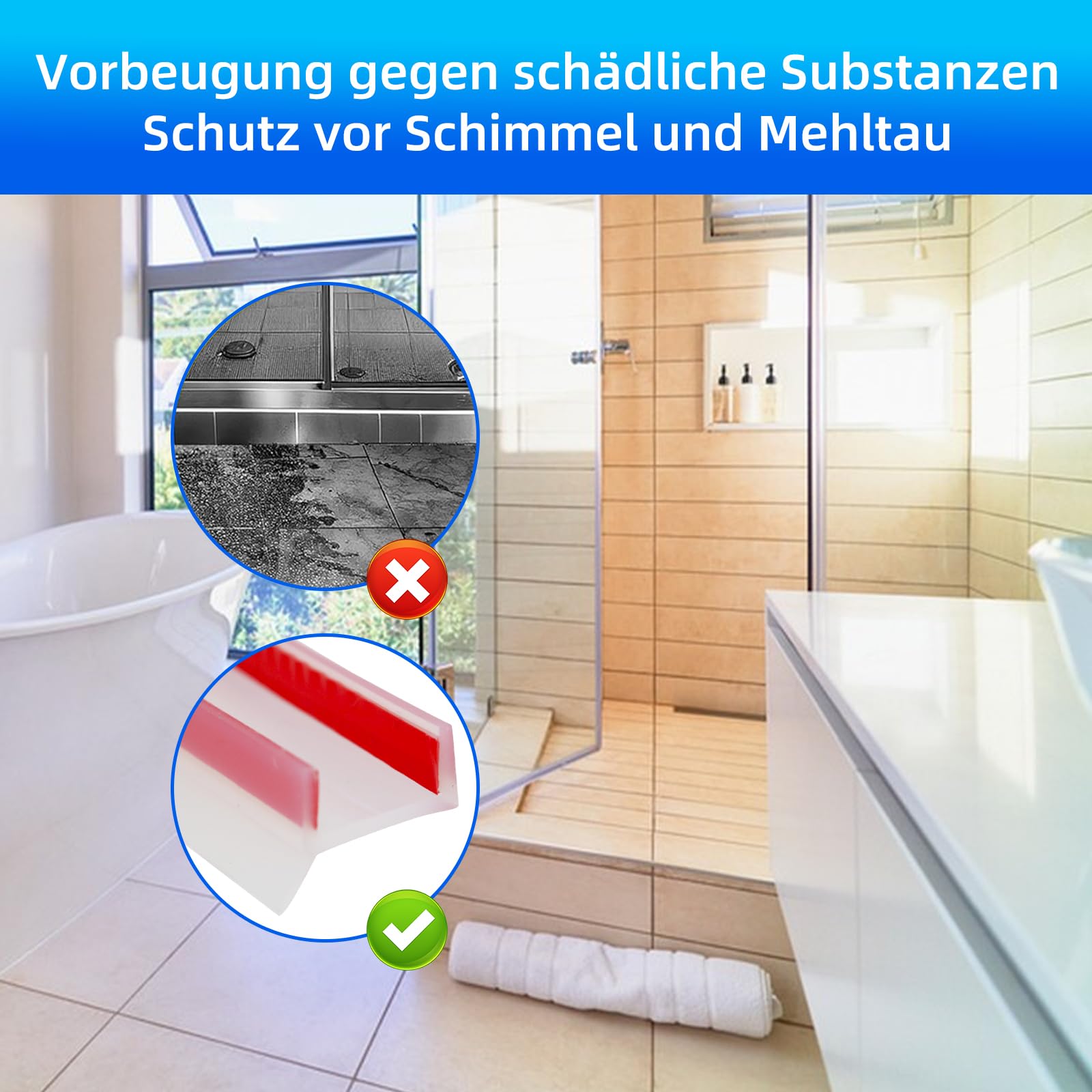 Plinthe Cuisine Haute Elasticité 5M - Bande Étanchéité Caoutchouc Transparent Pour Meubles