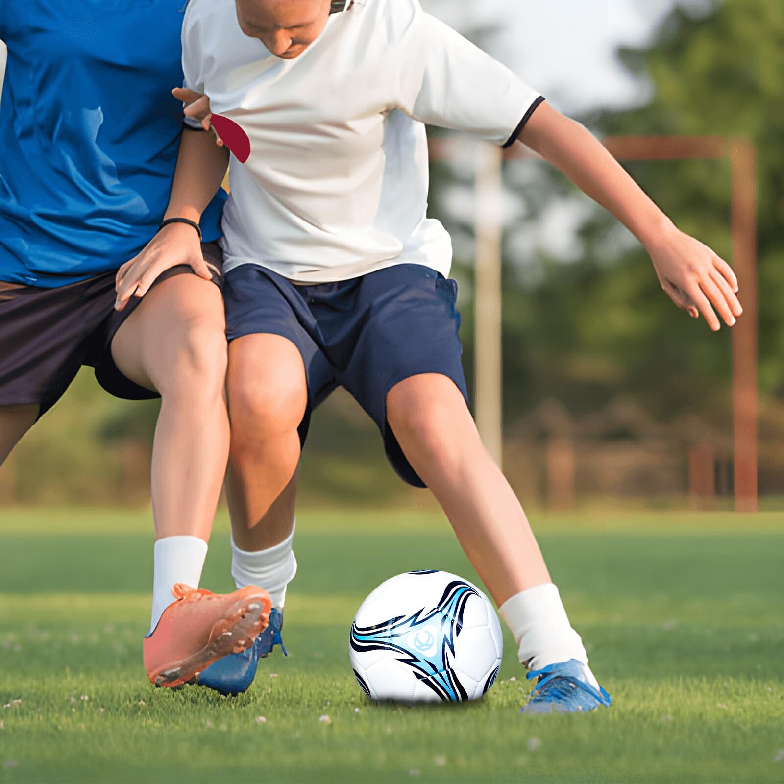 ICDKOYK Ballon Foot Taille 4 – PVC/PU, Léger, Multicolore – Pour Enfants, Étudiants – Entraînement, École, Loisirs