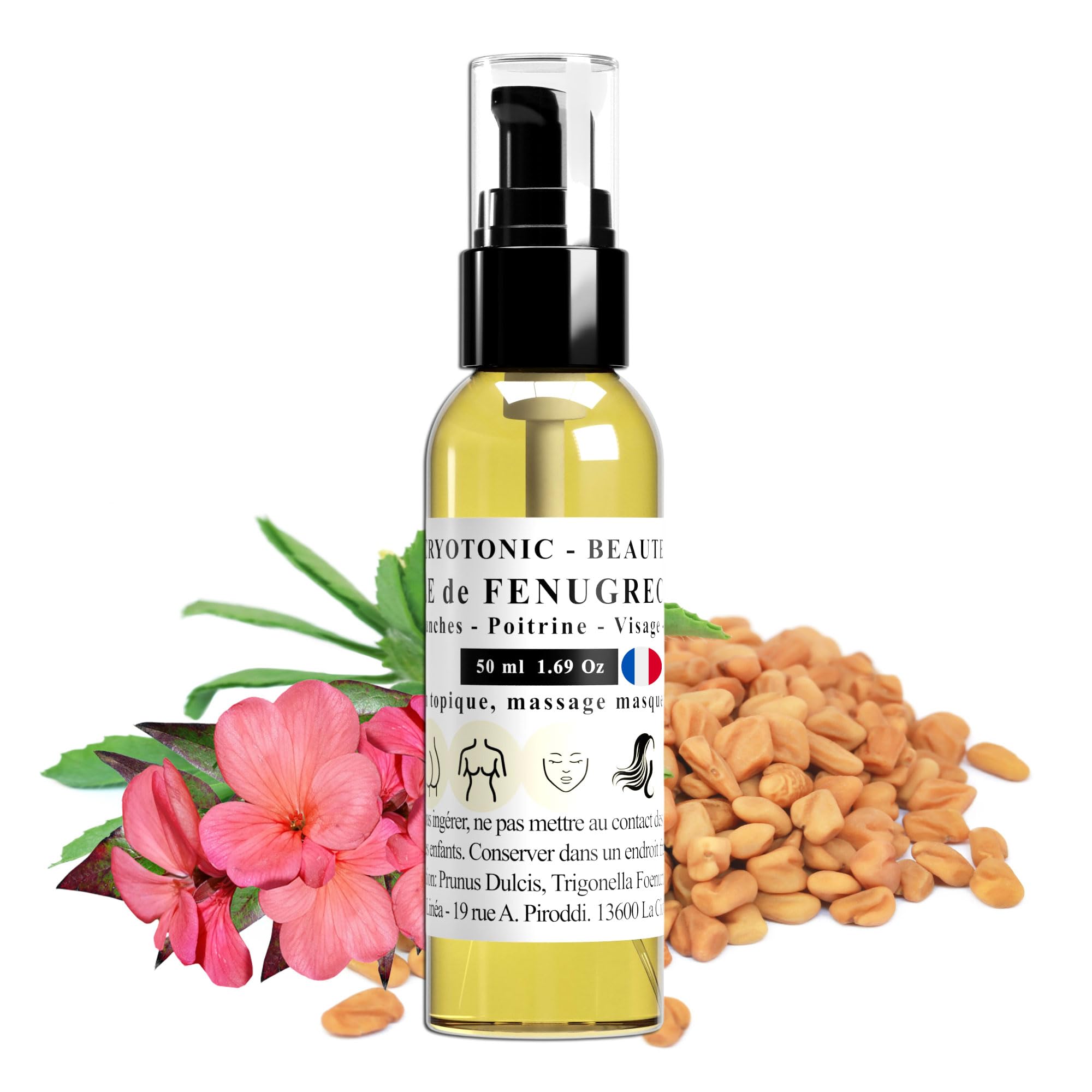 Huile 100% Naturelle De Fenugrec 60ml - Pour Raffermir Et Galber Poitrine, Hanches Et Fesses - Soin Corps
