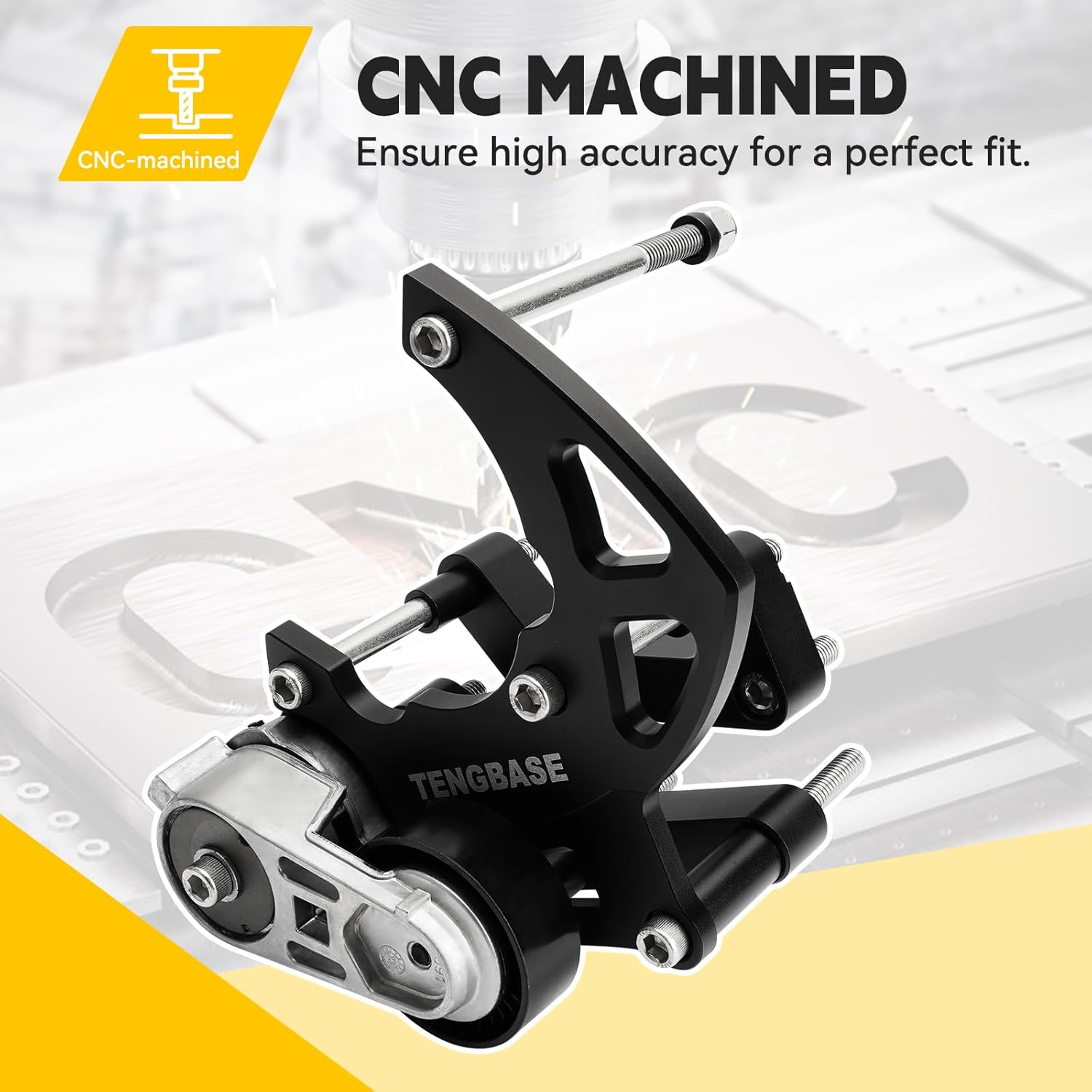 LS R4 AC Compressor Bracket Kit - High Mount Bracket for Chevrolet GMC SUV Truck Engines - LSX LS2 LS3 LS6 A/C Vortec - Triangles