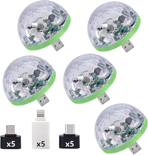 Luces USB para fiesta, mini bola de discoteca, pequeña bola mágica, control de sonido, luz de escenario de DJ, lámpara estroboscópica RGB colorida