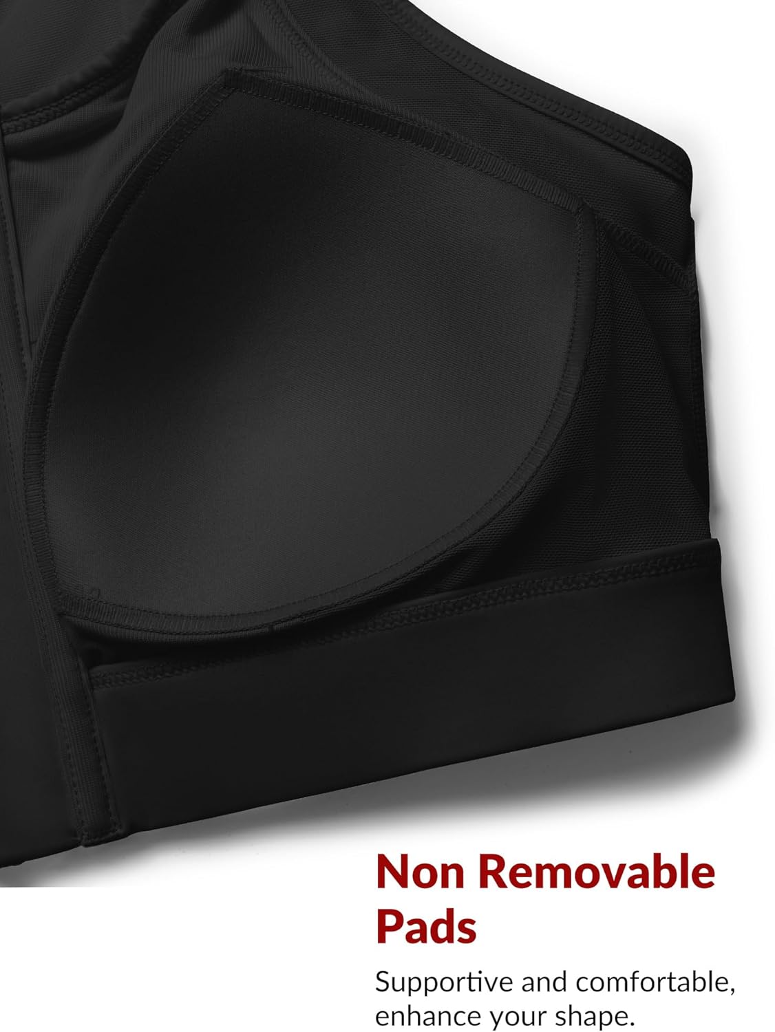 Yvette Front Zip Sports Bras for Women High Impact Mesh Racerback Full Support Sports Bra Plus Size for Running - Image 5