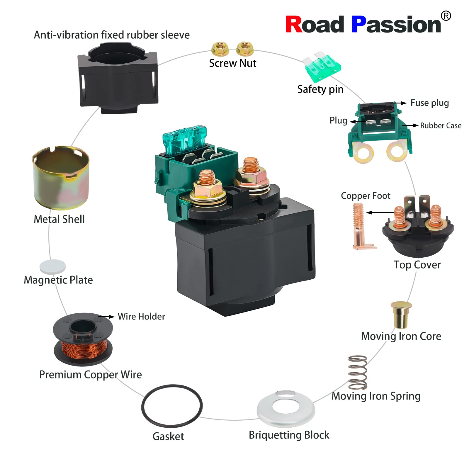 Cyleto Relè Solenoide Di Avviamento Per Honda XL600V E Molti Altri Modelli - Sostituisce OEM 35850-MF5-751