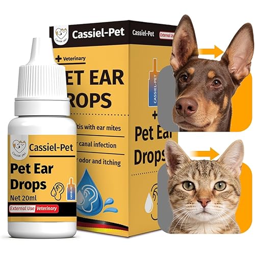 Ear Drops for Ear Infection Treatment, Ear Mites Treatment, Dog Yeast Soothing Cleansing, Ear Wax Removal, Itchy Ear Relief for Dogs and Cats | 20 ml 0.67 FL OZ