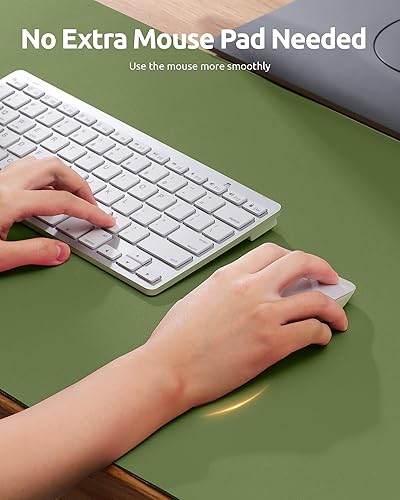 Miniatura 3 de YSAGi Protector de escritorio de cuero, tapete de oficina, alfombrilla grande para mouse, antideslizante, de piel sintética, escritorio para laptop,