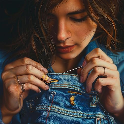 Miniatura 12 de ZESION 4 dedales de costura, dedales de metal para coser a mano, protector de dedos, accesorios de manualidades para tejer costura, herramientas