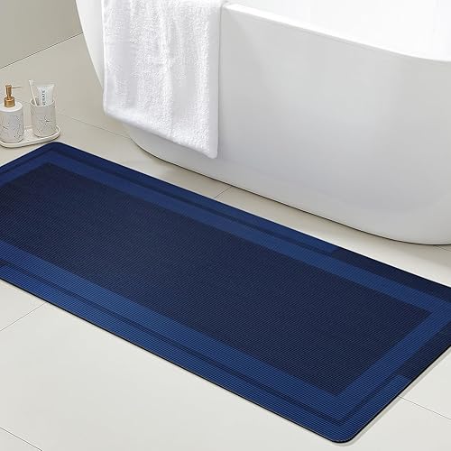 Miniatura 48 de ACCUMTEK Alfombrilla de Baño Ultrafina, Alfombrillas Antideslizantes de Espesor Reforzado para Debajo de la Puerta, Alfombras de Baño 2-gris
