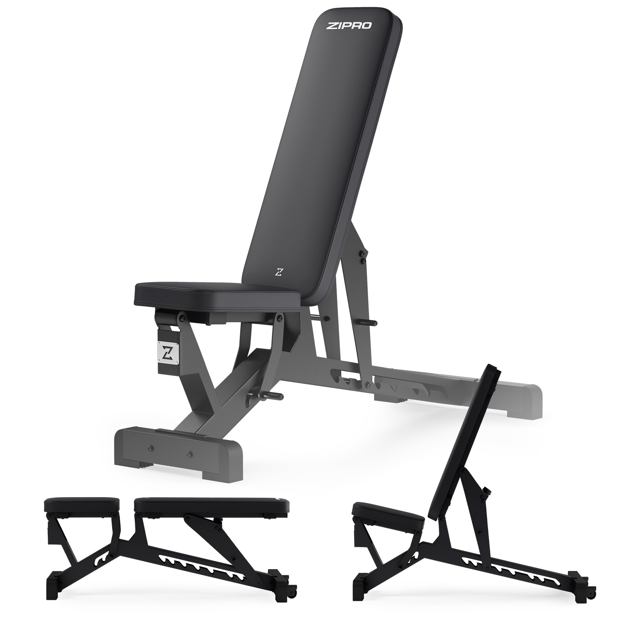 Zipro banco de entrenamiento plegable, banco de press de banca, banco de fitness, banco multifuncional para abdominales, equipo de fitness, banco plano, banco de pesas, estación de fuerza