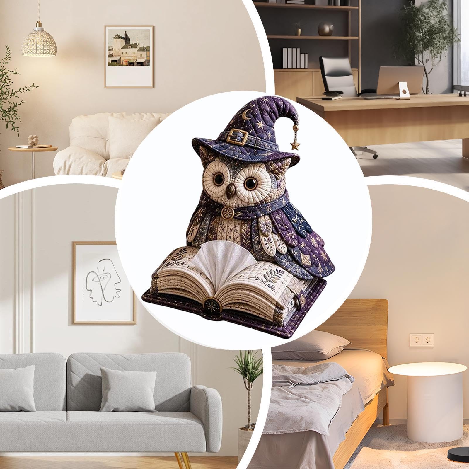 Taschentuchbox mit Eulen-Motiv, -Box, gesteppte Tier-Tücherbox, , 3D-DIY- -Tierhalter-Abdeckung, handgefertigtes gestepptes Nähset für Anfänger, Deko-Geschenk