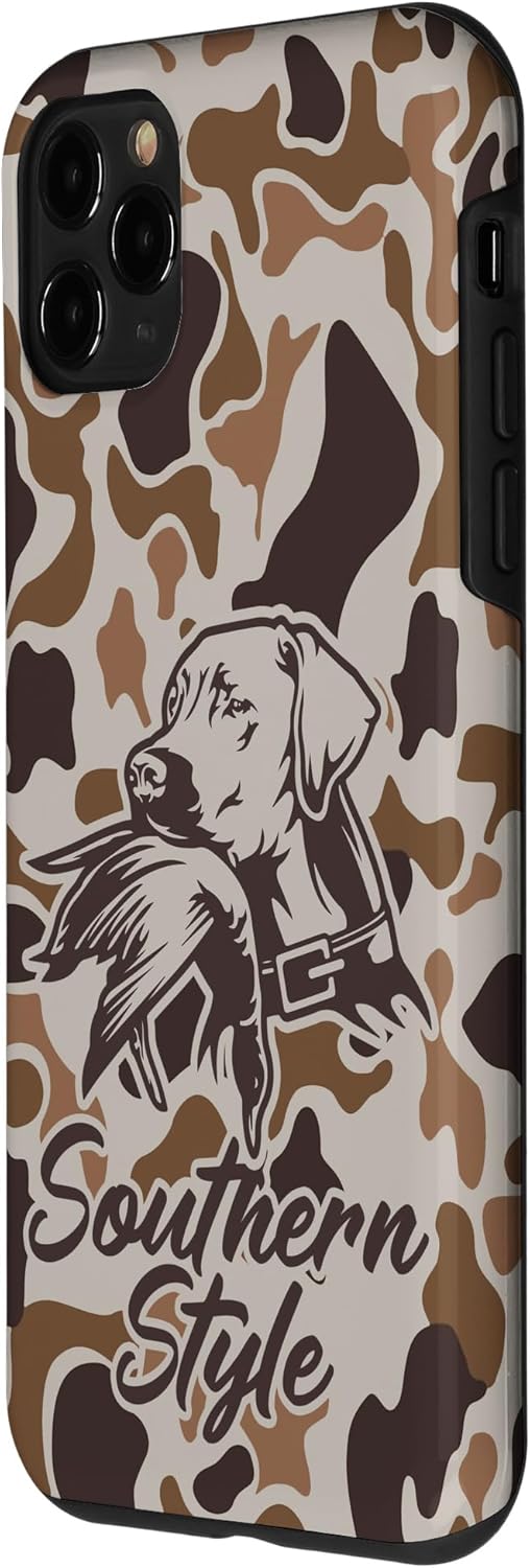 iPhone 11 Pro Old School Camo Southern Style Duck Hunters With Dog Case - Image 2