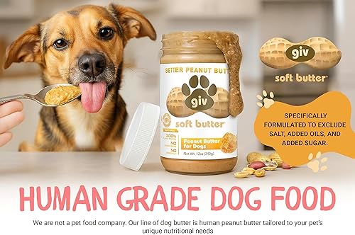 Miniatura 7 de Mantequilla de maní para perros, de grado humano natural, solo 2 ingredientes (cacahuetes y miel) golosinas para perros, perfectas para bolsas de