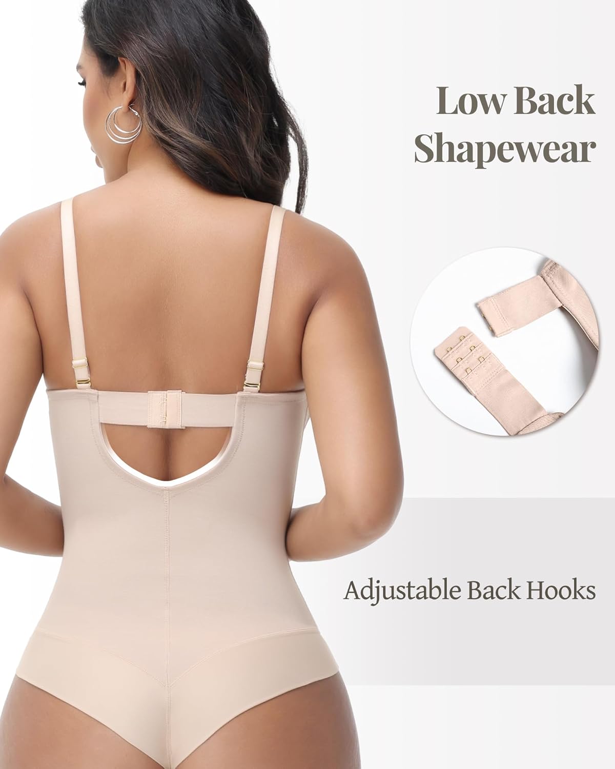 Low Back Shapewear Corset V Neck Bodysuit Built In Bra Tummy Control Sculpting Body Shaper with Bones Faja Outfits - Image 3
