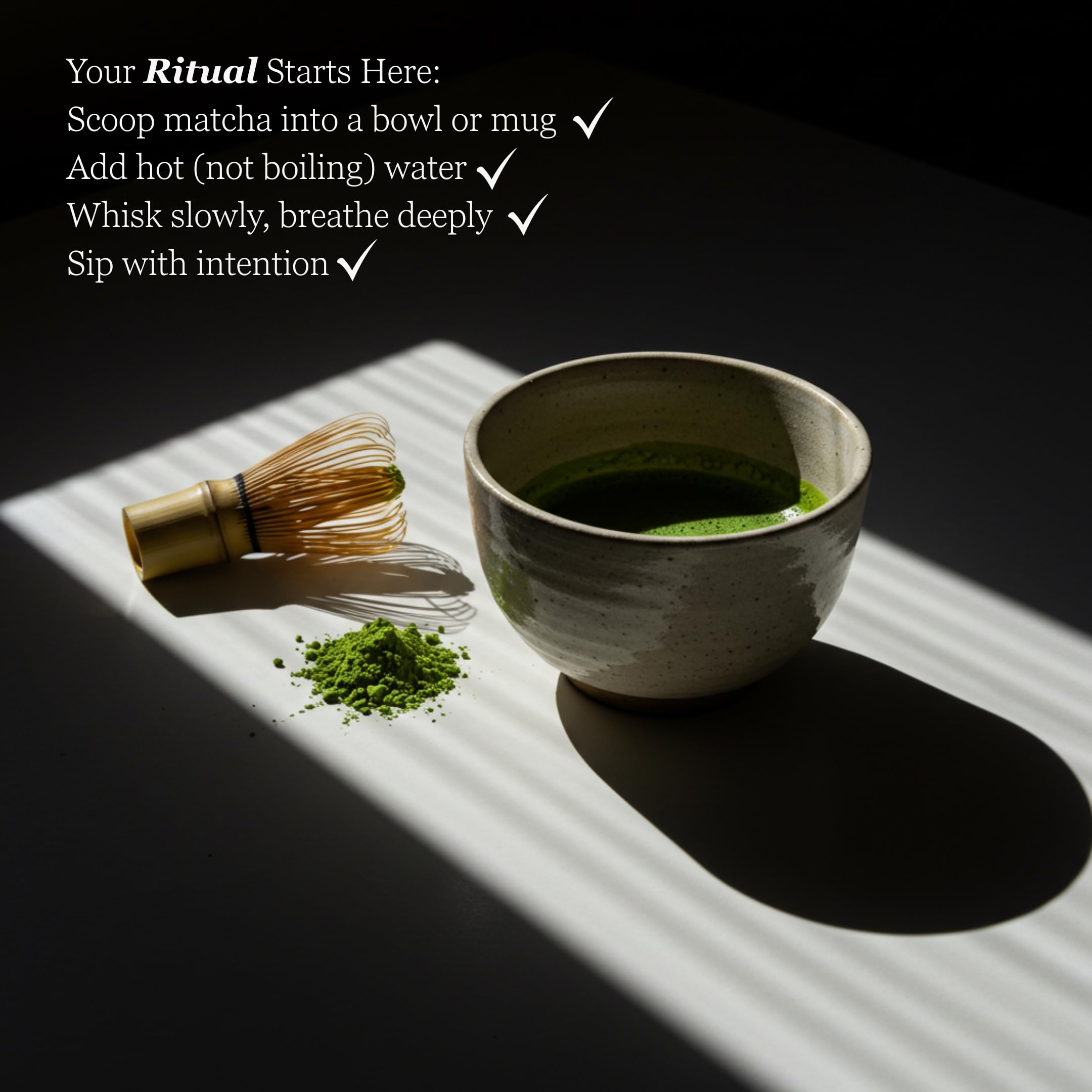 ALIGN MATCHA Ceremonial Organic Matcha Ichibancha First Tea calm ritual sourced from Japan 50 g 42 servings — view 6