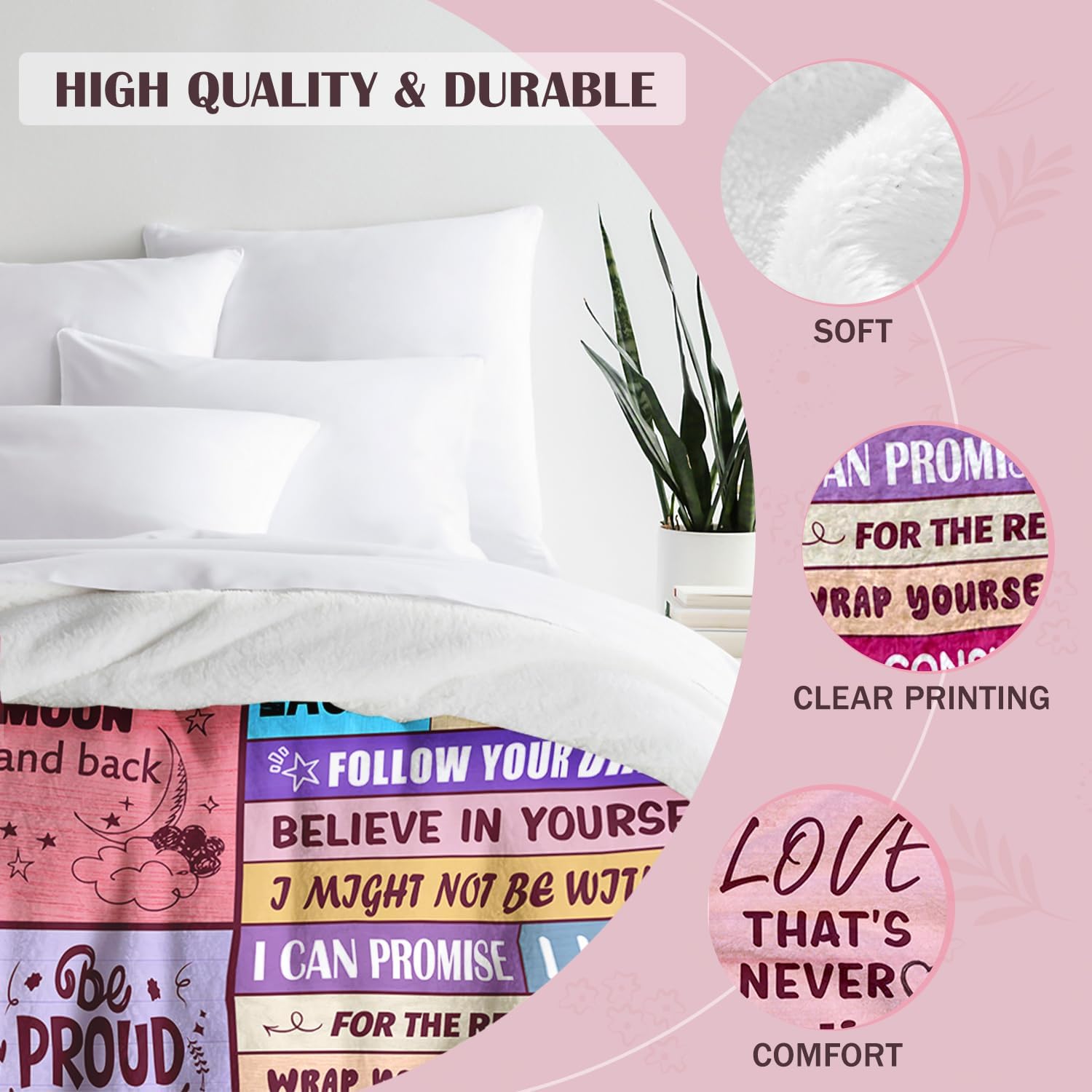 Daughter Gifts from Mom Dad - Daughter Birthday Gifts Unique - Birthday Gift for Daughters Adult - Christmas Valentines Mothers Day & Graduation Gift for Daughters - to My Daughter's Blanket 50"x60" - Image 5