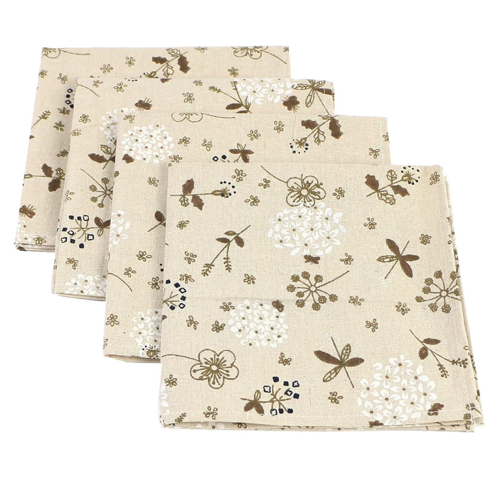 Servilletas de Tela, Servilletas de Tela con Estampado Floral Multicolor, Estilo japonés, 40x40cm, 6 uds(4pcs 40x40 G)
