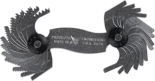 PEC Tools Screw Pitch Gage, 0.25-2.5 mm, 28 Blades/2 Groups, Clearly Marked Scales, Suitable for Various Applications, Made in USA