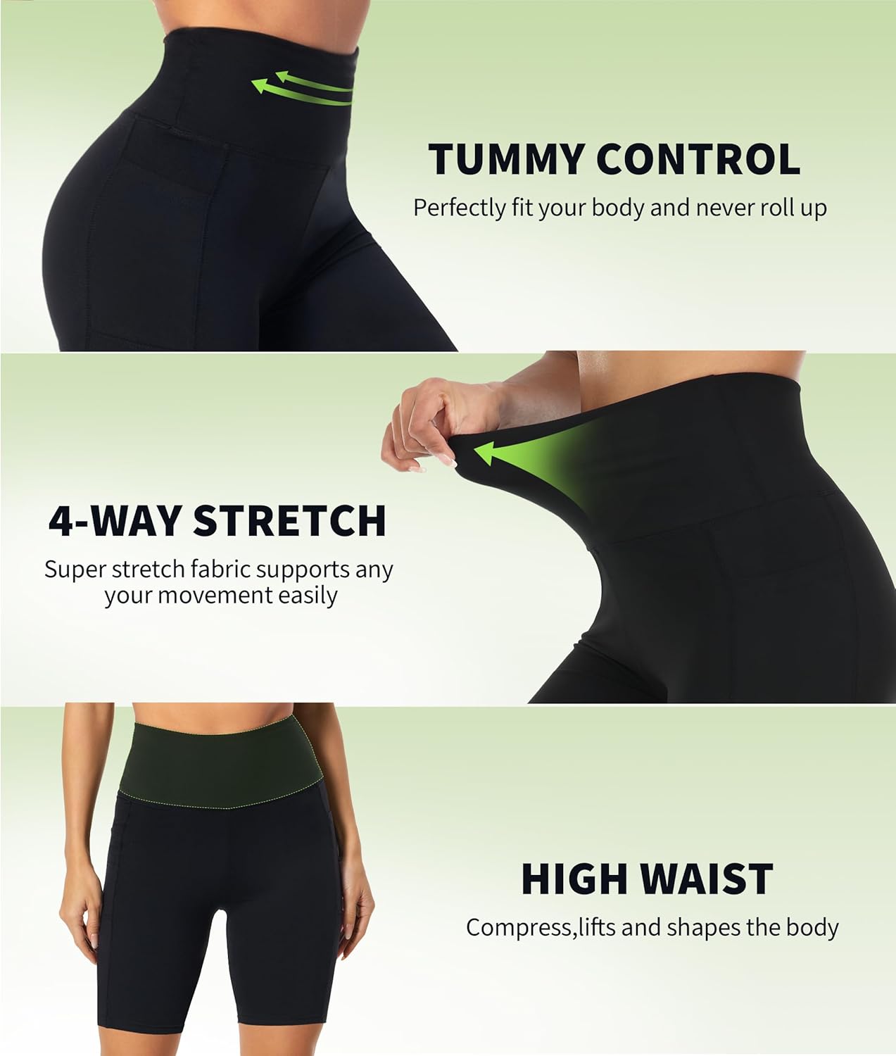 NEW YOUNG Biker Shorts Women with Pockets,5"/8" High Waisted Yoga Shorts Tummy Control for Workout Running - Image 5