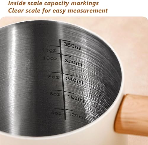 Miniatura 6 de HAIUWOER Hervidor de café con cuello de cisne, cafetera de mano de acero inoxidable 304, diseño de control de vertido, mango de madera y hervidor de