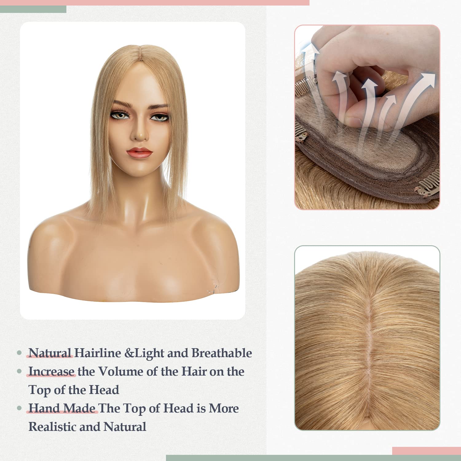 Real Human Hair Topper 10\