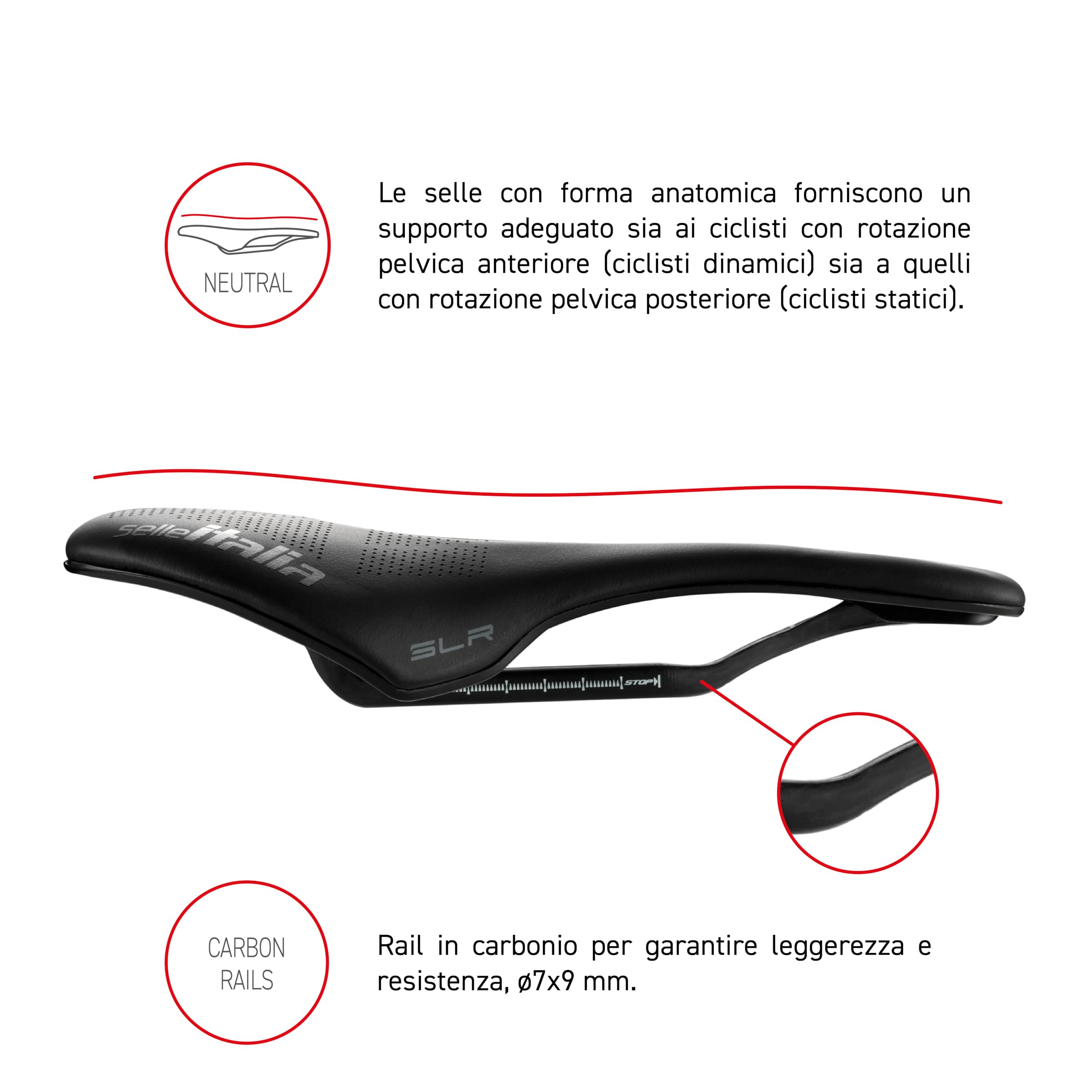 Selle Italia SLR Boost Kit Carbonio Superflow - Sella Bici da Corsa con Telaio e Scocca in Carbonio, Leggera e Resistente