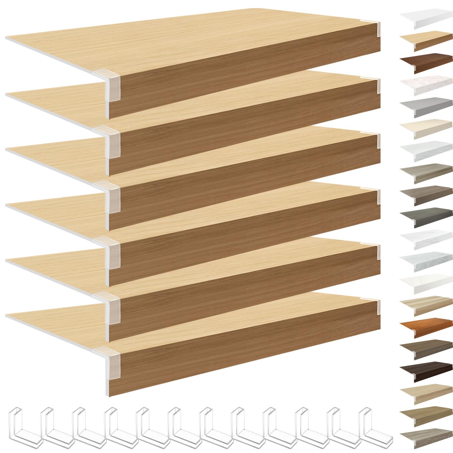 Zorblaze 6 Pcs Wire Shelf Covers,26x12x2in PVC Wire Rack Covers(Not Wood)-0.31" Thick,Moisture-Resistant & Easy-to-Clean Organizer Liners for Office,