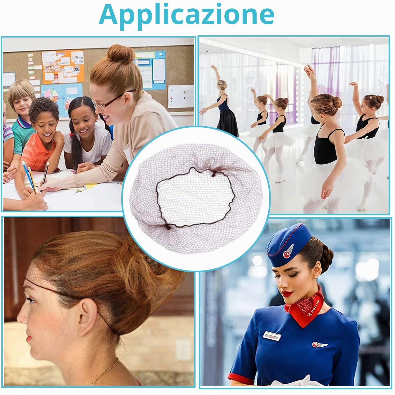 Retina per Capelli,25 Reti per capelli marroni,Retine per Capelli Invisibili con Bordo Elastico,per Invisibili Elastico Bordo Maglia per Balletto,Danza,Infermiera e Così via